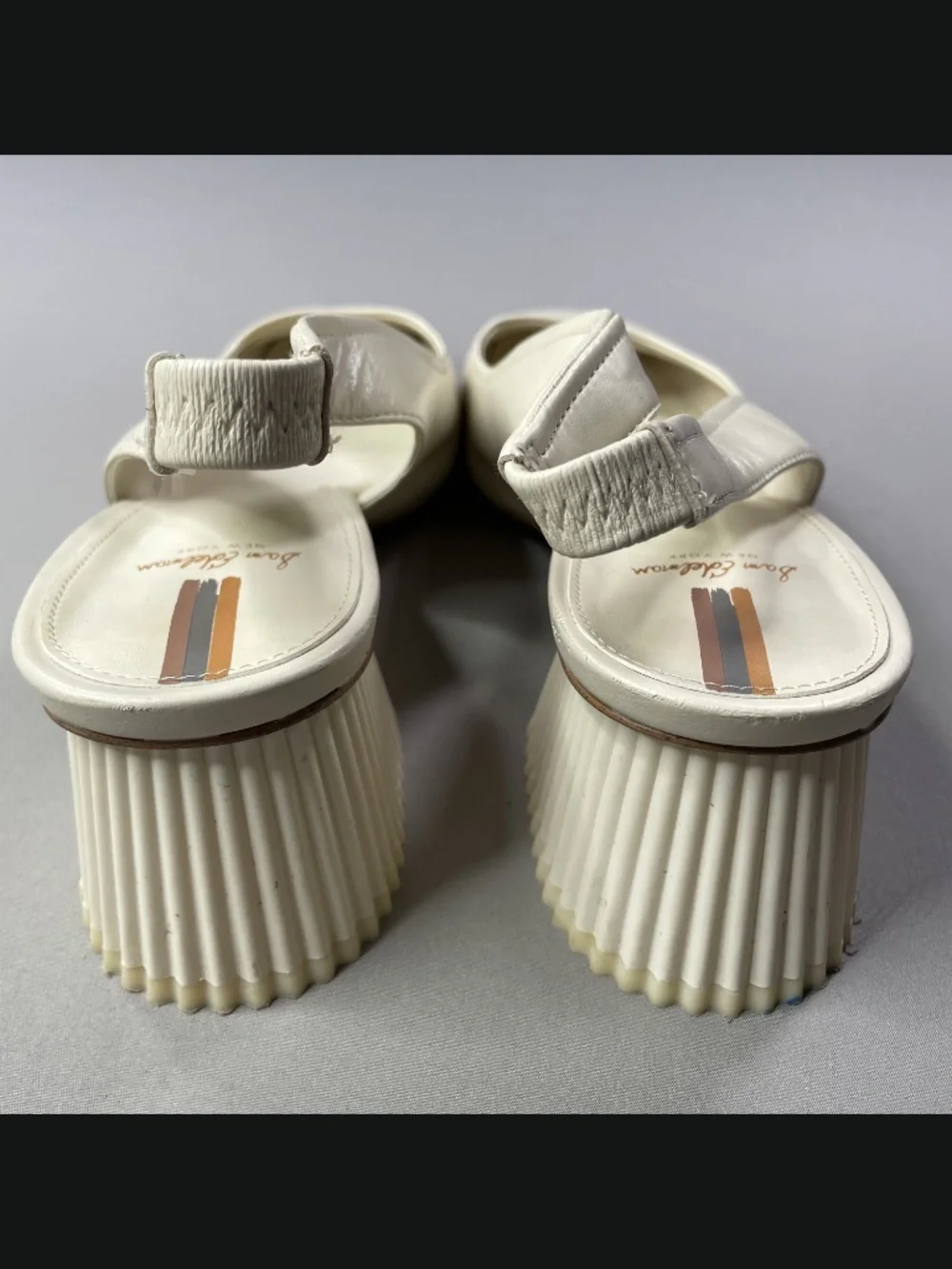 Sam Edelman Shoes Womens 10.5 off white leather toren block heel slingback